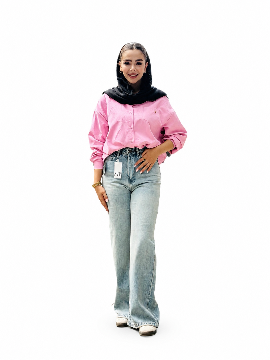 شلوار بگ رنگ روشن قد ۱۱۰